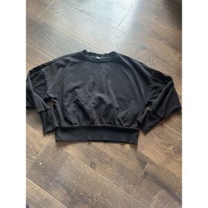 Old Navy Black Crew Neck Long Sleeve Sweatshirt Top Women's Size M